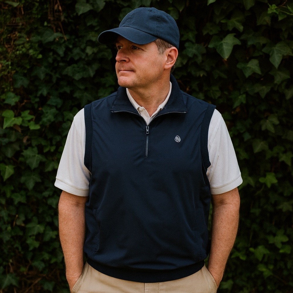 Brooks Brothers Country Club ProSport Vest Mens Small Sleeveless Golf Navy Black